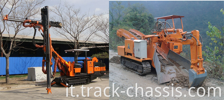 Giù nel foro Impianto di perforazione Carro cingolato in acciaio DTH da 8 tonnellate con fori